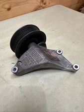 10-19 Jaguar XJL X351 Engine Motor Lower Belt Idler Pulley Bracket w/ Pulley OEM