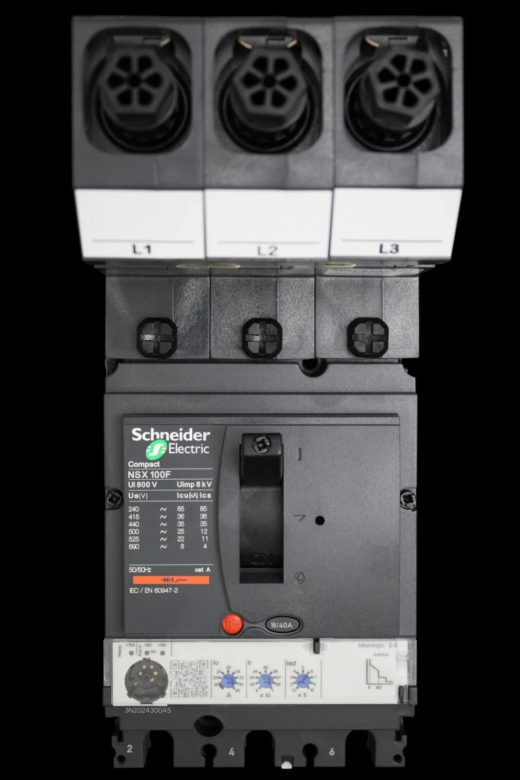 Schneider MGP0403XE2 PowerPact 4 40 Amp 40A MCCB Triple Pole 3P Compact NSX100F