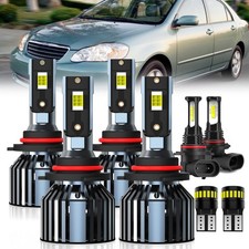 For 2005-2008 Toyota Corolla light Bulbs, 9005 High Beam 9006 Low Beam 9006 F...