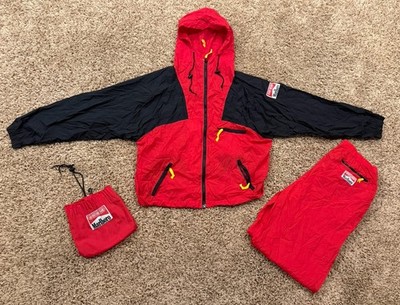 Vintage Marlboro Adventure Team Rain Suit Windbreaker w/Carry Bag