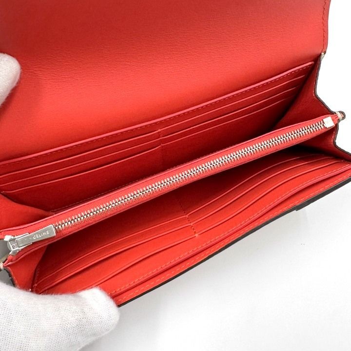 CELINE Large Flap Multi-Function Long Wallet Beig… - image 8