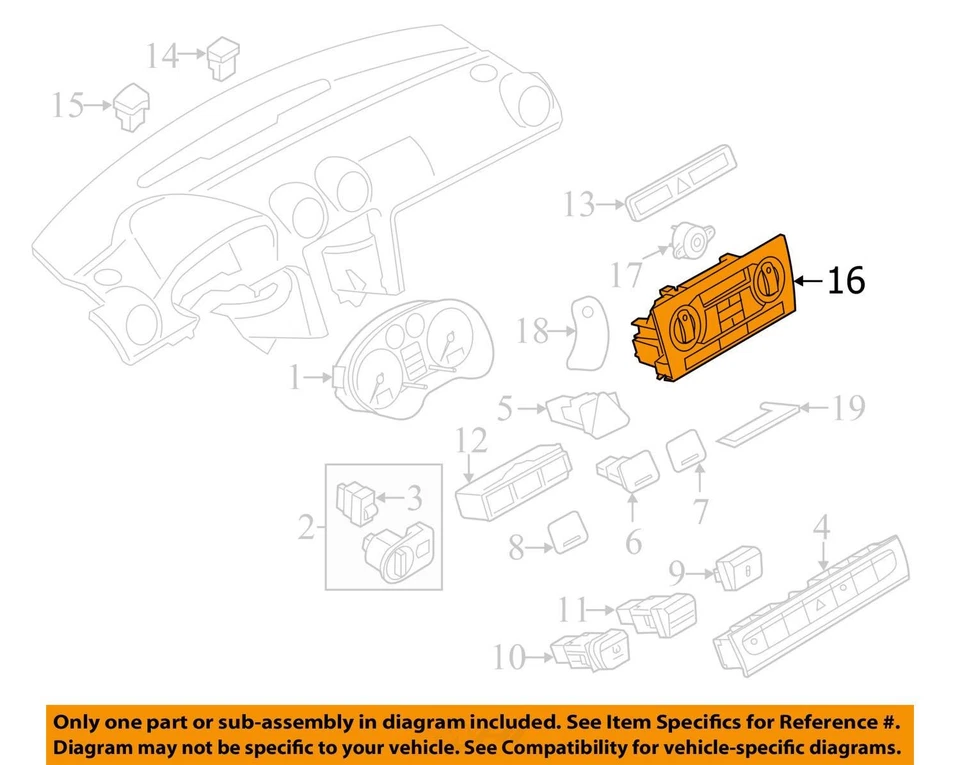 Control de clima térmico/aire acondicionado OEM con asientos térmicos 10-13 AUDI A3 1242451 Foto 3 de 4
