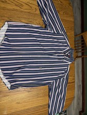 Tommy Hilfiger Vintage 90s Stripe Men  s Button Down Shirt Size XL
