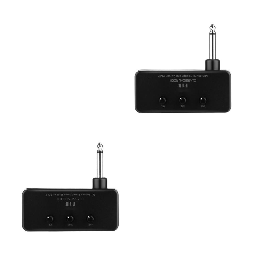 2 Sätze Miniaturbassgitarre Kopfhörer Amp Tragbare Mini Pocket Guitar-Verstärker