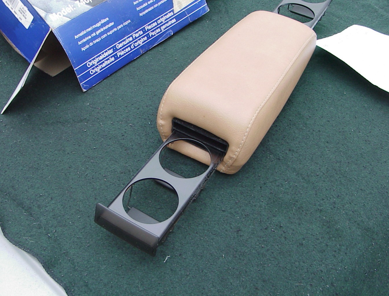 NIB OEM Genuine Volvo 740-940 Cupholder Armrest Late Gold Leather. PN ...