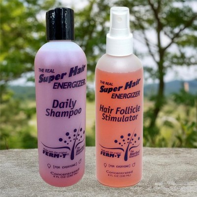 Super Hair Energizer Ferm-T Shampoo, Follicle Stimulator Spray & Jojoba Oil