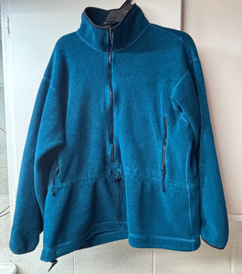 Vintage 90s REI Jacket 1/2 Zip Fleece Pullover Polartec Blue Size Large