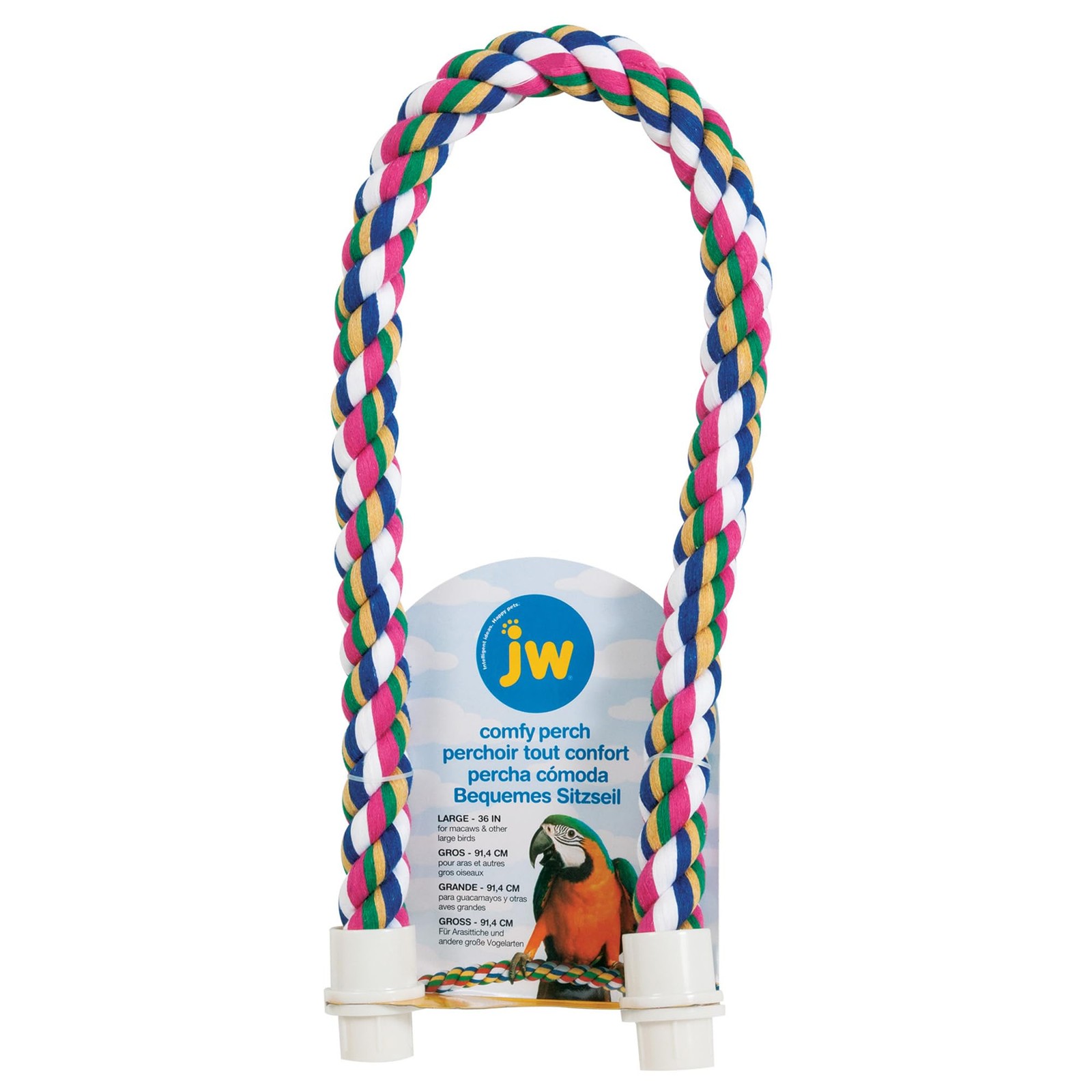 JW Pet Comfy Perch For Birds Flexible Multi-color Rope, Larg