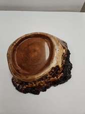 Cherry Burl Live Edge Art Bowl. Hand Carved  Wood Decorative Decore