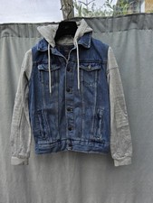 Primark Blue Wash Hooded Denim Jacket Size XS VGC
