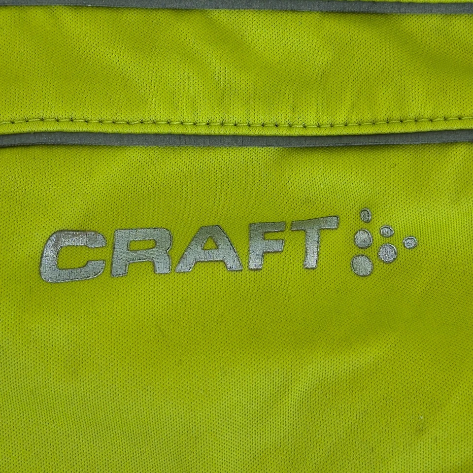 CRAFT Jacket Large Yellow Mens Cycling Windbreaker Bike Full Zip Softshell - Image 4 of 4