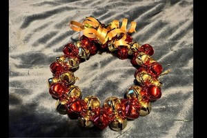 Red & Gold Bell Christmas Wreath, New