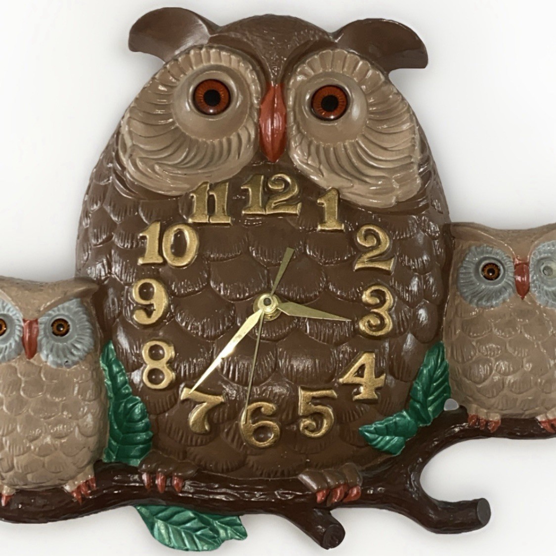 * vintage owls ❀ おちゃめな フクロウさん set Vintage Arnels 70s Japan Ceramic Triple Owl Clock Works Great! | eBay