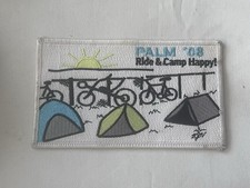 PALM '08 Patch - Ride  Camp Happy  Cycling Biking Camping 5.1 x 3 inches