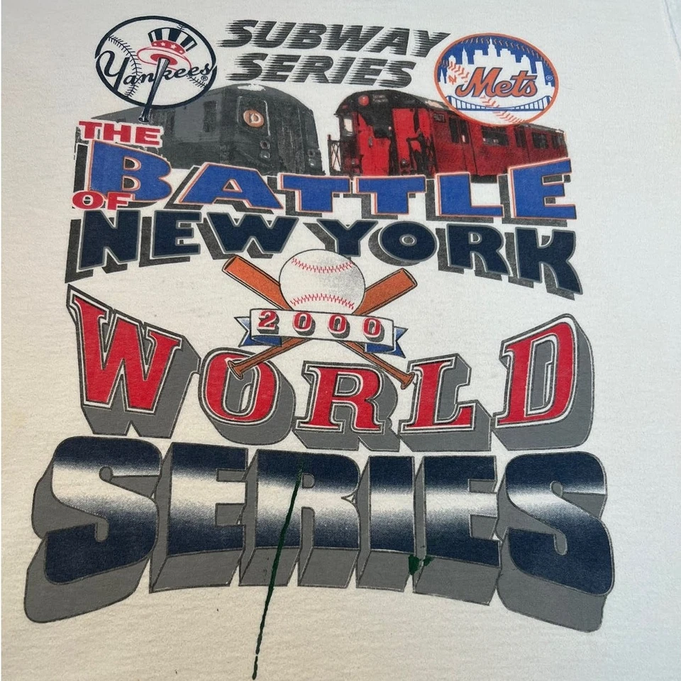 Camiseta deportiva de béisbol blanca XL vintage Y2K New York Yankees Mets MLB Foto 2 de 4