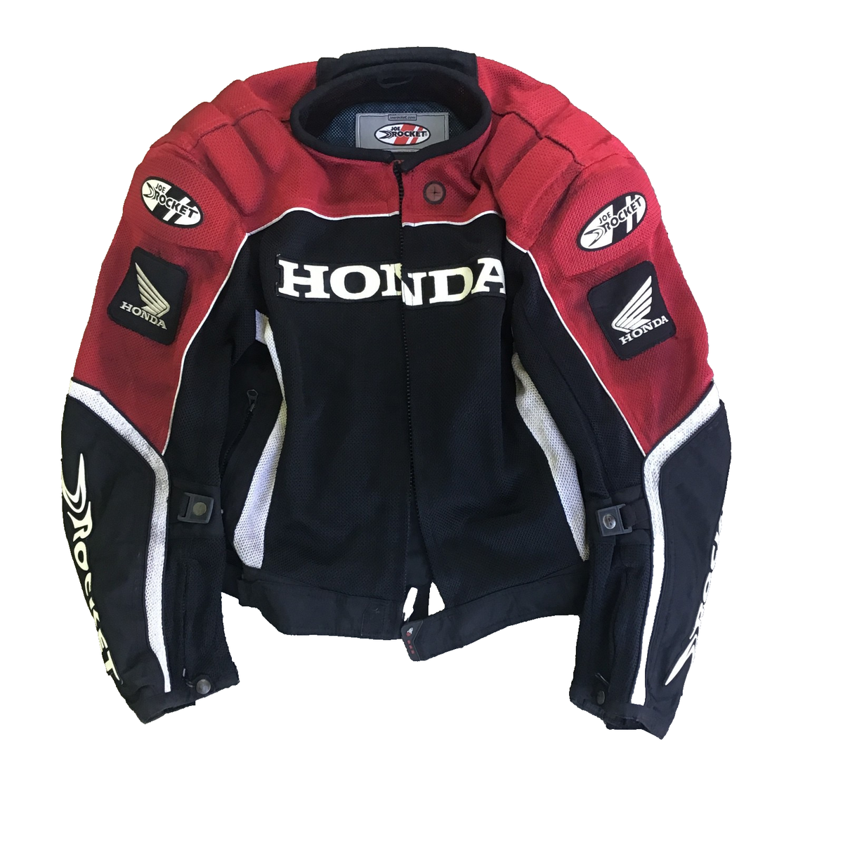 Honda Joe Rocket Motorcycle Jacket Black Red Men Medium Padding w