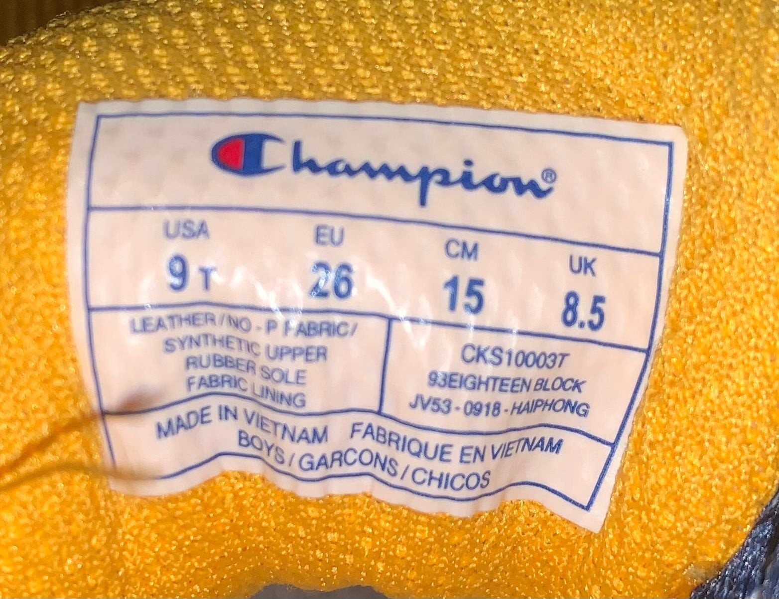 SAOLA Sneakers Champion 93Eighteen oro giallo ragazzo bambino 9T