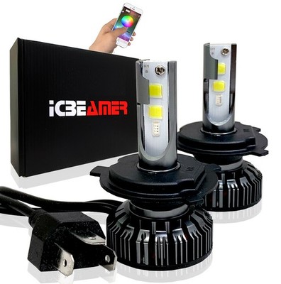Canbus LED H4 9003/HB2 6600LM Fit High Low Bulbs with White Blue tube J60