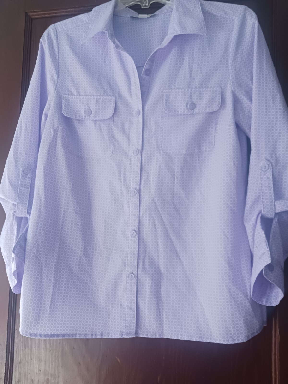 Studio Works Lavender Geometric Pattern Lomg slee… - image 1