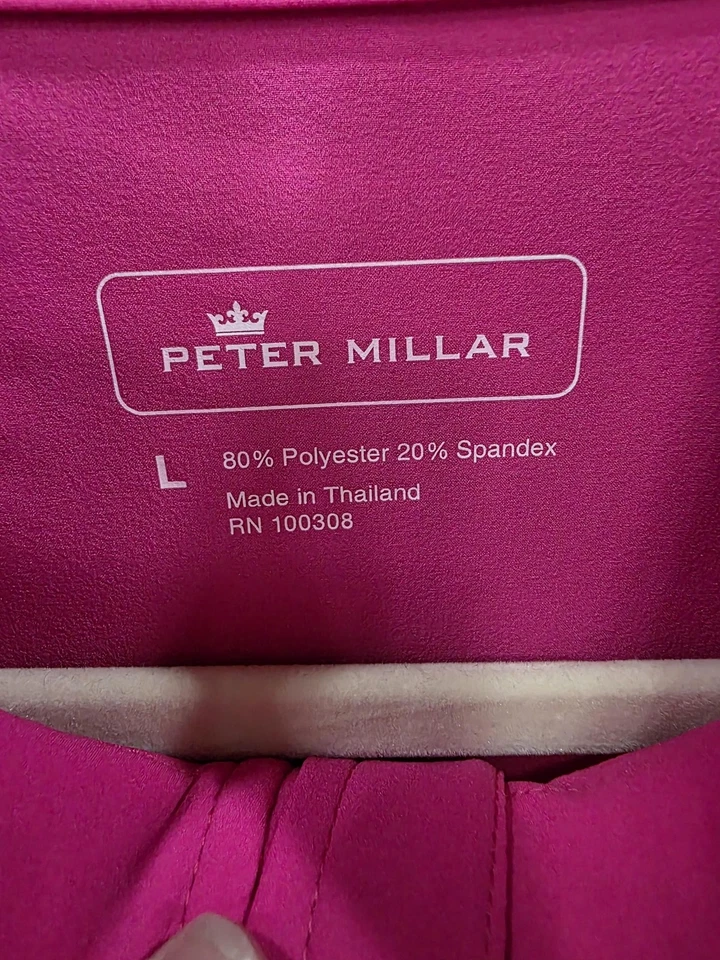 Женская куртка Peter Millar большая розовая на молнии легкая с логотипом Golf Performance - Изображение 2 из 4