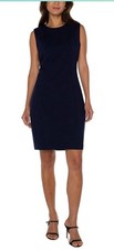 Liverpool Women  s Super Stretch Ponte Sleeveless Sheath Dress Blue - Size 6/28