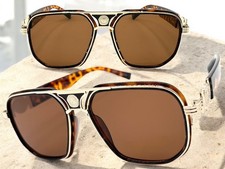 Classic Vintage Retro Hardcore Hip Hop Rapper Style SUNGLASSES Tortoise Frame