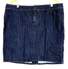 Old Navy Womans Size 18R Skirt Plus Blue Denim Pockets Trouser Style Classic