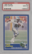 PSA 10 GEM MINT 1989 SCORE CRIS CARTER RC #72 - HOF EAGLES MINNESOTA VIKINGS