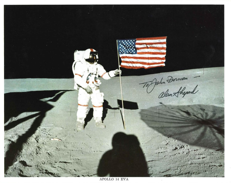 MOONWALKER ALAN SHEPARD NASA Autograph Photo 8x10 Color Official FLAG APOLLO