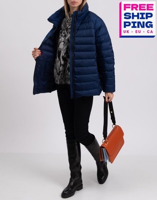 UVP 1088  IENKI IENKI Daunen Steppjacke Gr. S blau Full Zip Gürtel hochgeschlossen