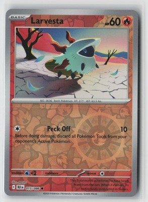 Larvesta Reverse Holo Common SV: Black Bolt 015/086 NM