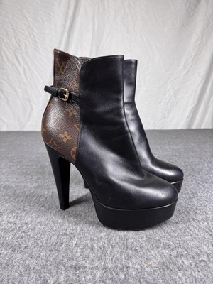 ルイ・ヴィトン ヒールブーツ 38 Louis Vuitton Boots Womens Size 38 Black Monogram Heel Afterglow