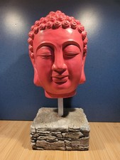 Buddhakopf Stein Statue  Pink - Buddha Torso Dekoration auf Sockel 36cm