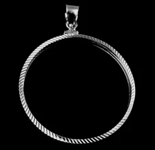 Coin Bezel 1/2 Oz 1996-Date Mexican Silver Libertad Diamond Cut Sterling Silver
