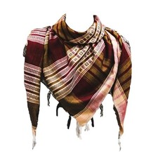 Cotton Shemagh Tactical Military Scarf Palestine Scarf Keffiyeh Maroon-olive