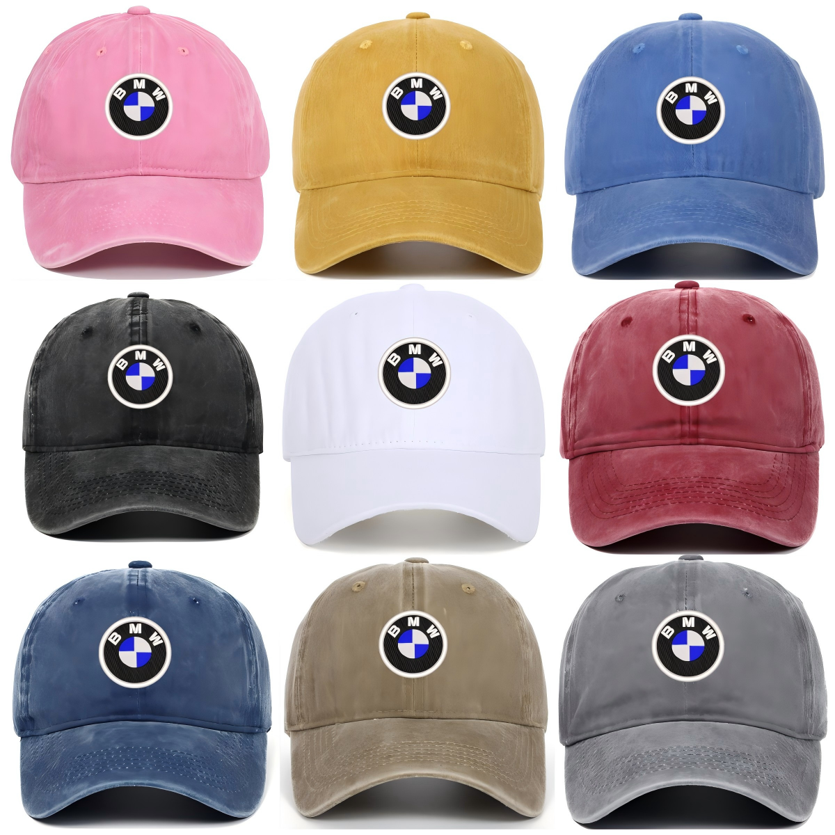 BMW Embroidered Logo Baseball Cap Sporty Duck Hat for Men and Women