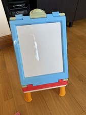 Double Sided Toddler Art Easel Chalkboard & Magnetic Whiteboard, Foldable, Light