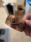 BELL TRADING POST Vintage Mid-Century Solid Copper Cuff Bracelet Repeating Wave  — photo 5