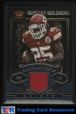2012 Panini Crown Royale #12 Jamaal Charles Sunday Soldiers Materials #/99