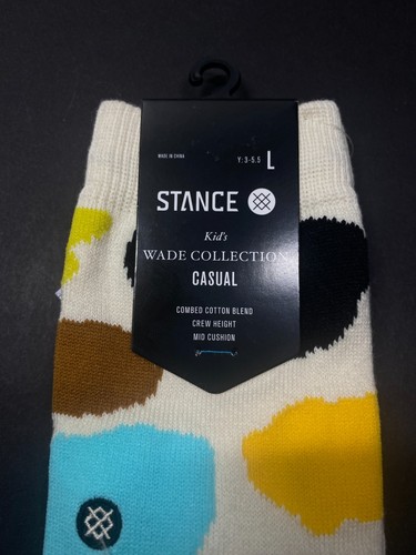 NWT Stance Kid's Wade Collection Casual Socks - Crew Height - Large (Y 3 - 5.5) - Picture 2 of 4