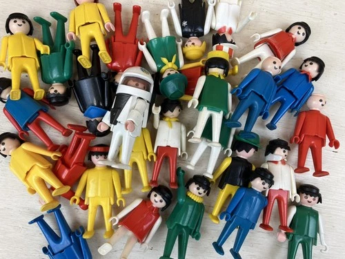 Vtg 70s Geobra Playmobil LOT of 28 People Color Figures 1974 German Toys - KIDS