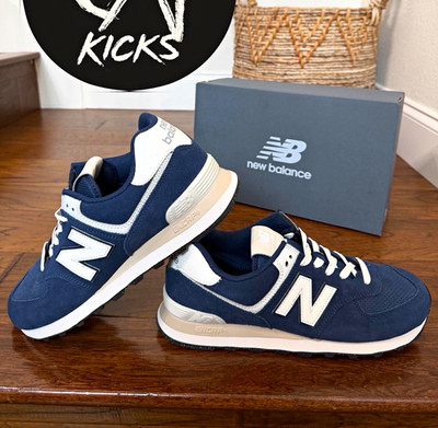 Size 9 New Balance 574 Indigo/Sea Salt Suede U574BCE New Fast Ship 
