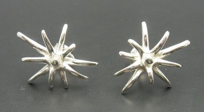 Stilvolle Sterling Silber Ohrringe massiv punziert 925 handgefertigt