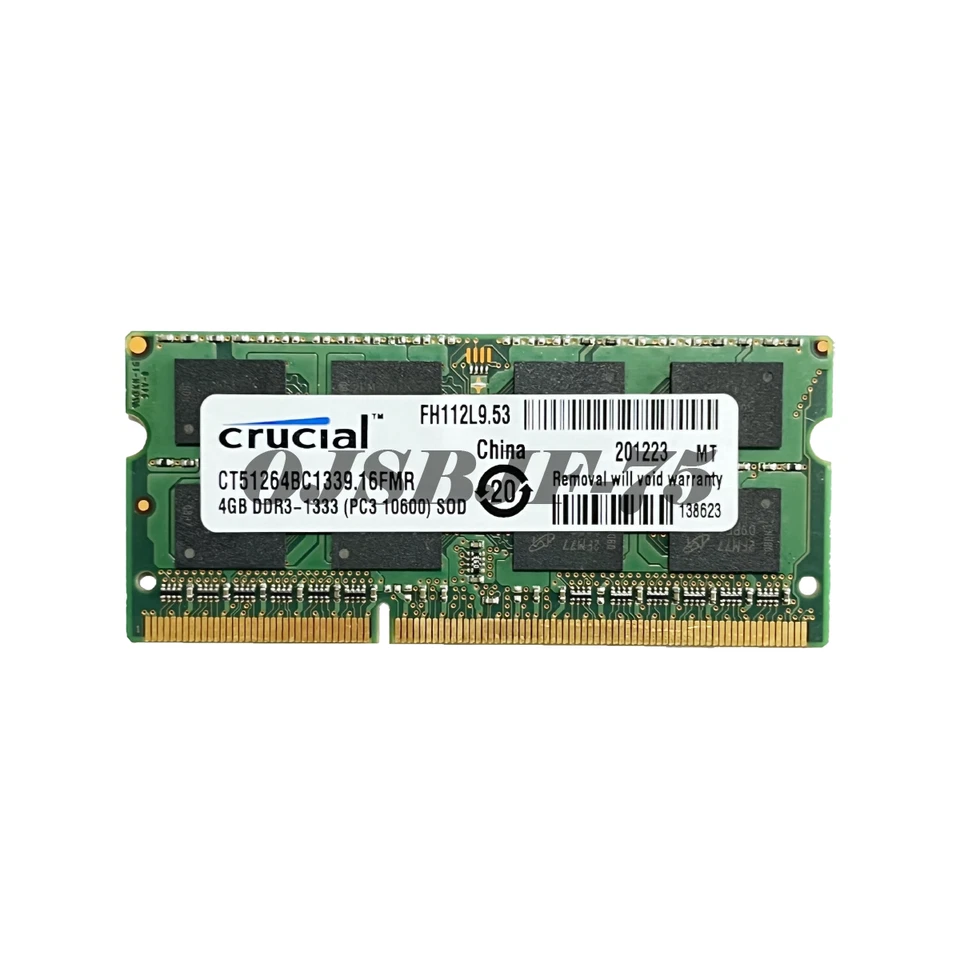 Crucial DDR3 4GB 8GB 1333Mhz PC3-10600 1.5V SO-DIMM  Memory Ram  CT51264BC1339 - Image 4 of 4