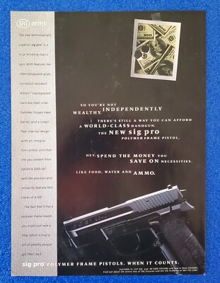2000 SIG SAUER PRO POLYMER PISTOLS MADE IN USA CLASSIC ORIGINAL FIREARM PRINT AD