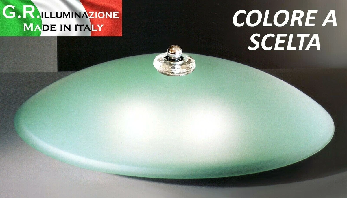 Plafoniera Classica In Vetro Verde 30 Cm - 1 Luce E27 Per Bagno, Camera E Corridoio - 2
