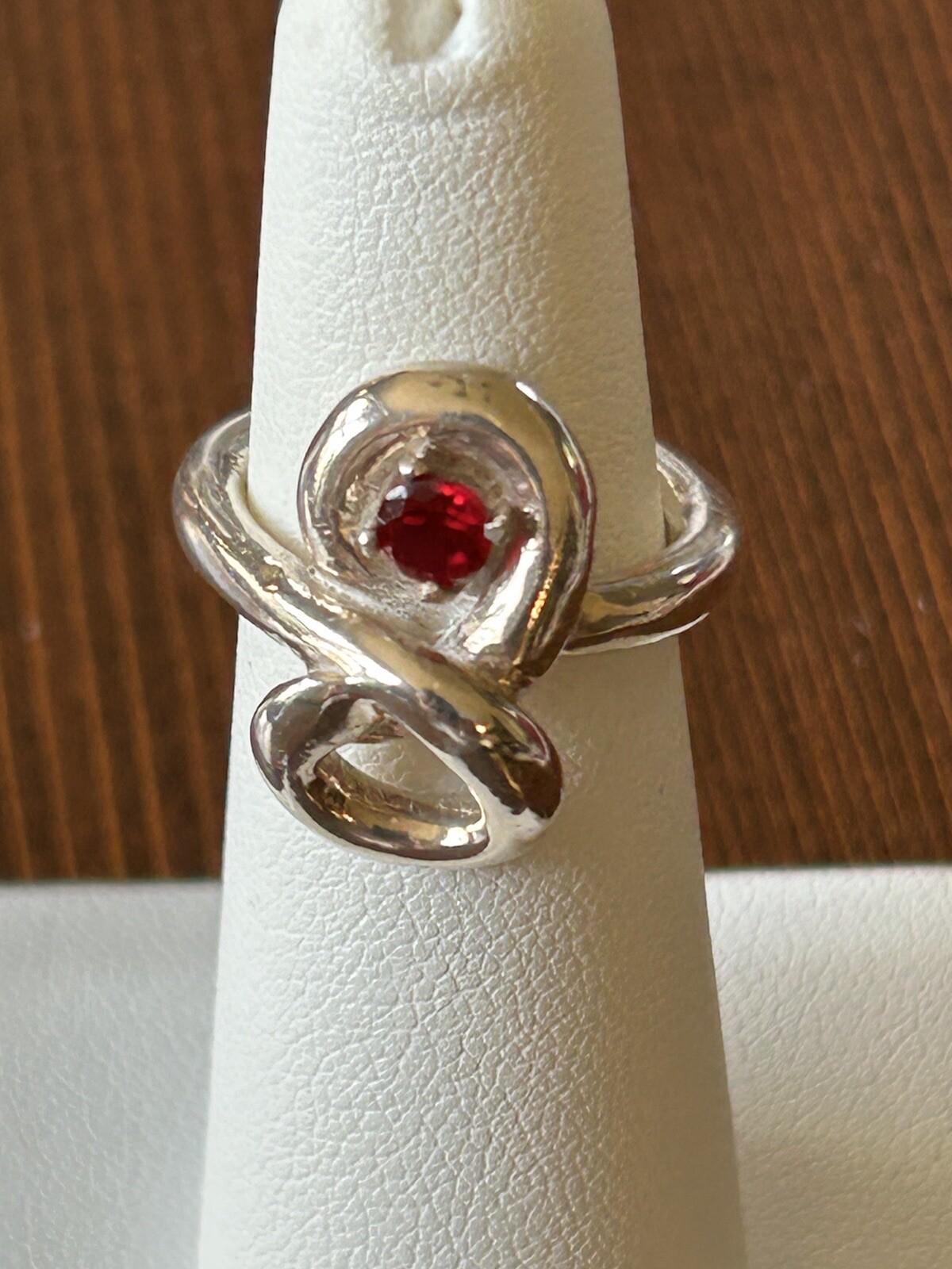 Ruby Infinity Shape Sterling Silver RING Size 4.5… - image 13