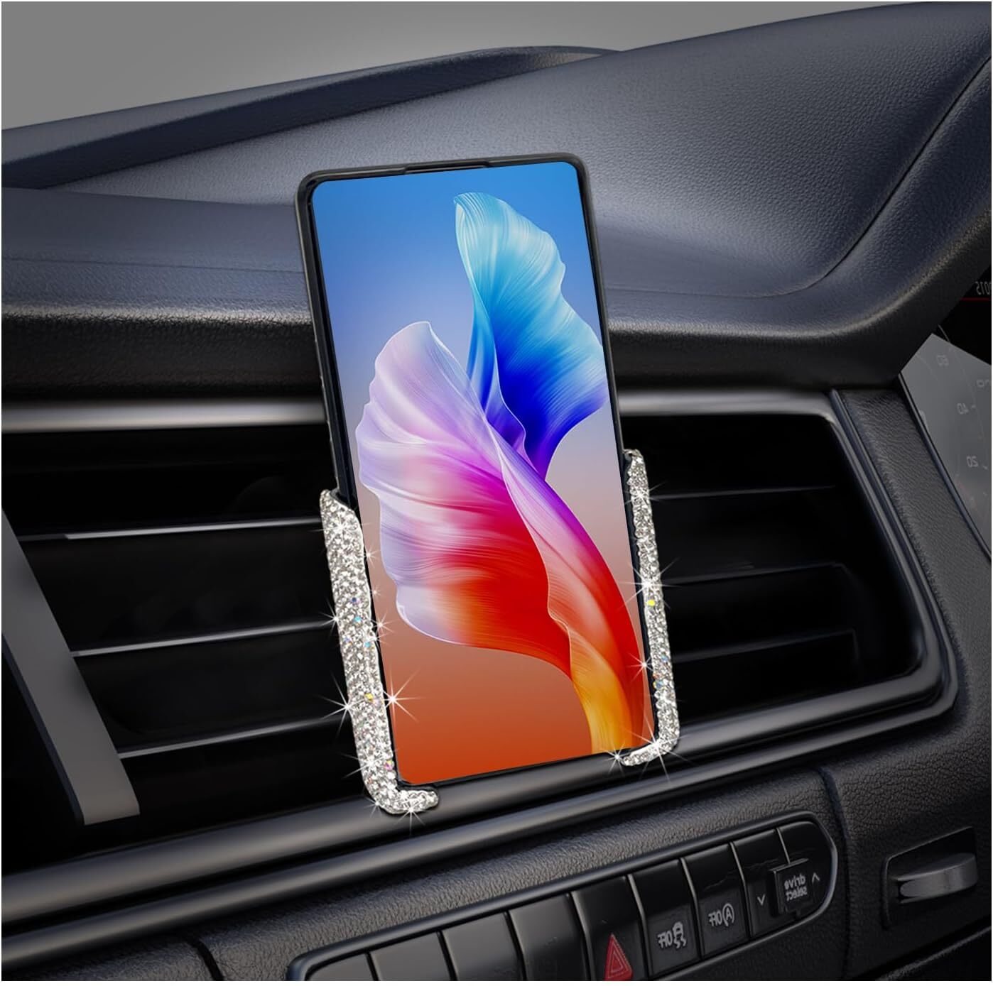 Bling Car Phone Holder 360 Adjustable Mini Dash Air Vent Automatic Phone Mount