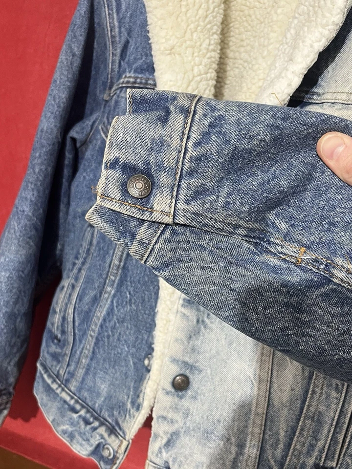 Levi's San Francisco джинсовой ткани водитель грузовика шерпа L винтажный кислоты галактический молотый - Изображение 2 из 4