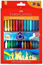 Faber-Castell Grip Erasable Crayon Set - Pack of 24 Assorted 